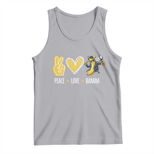 Funny Peace Love Banana Tank Top Cute Banana Peace Sign Heart TS11 Athletic Heather Print Your Wear