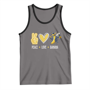 Funny Peace Love Banana Tank Top Cute Banana Peace Sign Heart TS11 Deep Heather Black Print Your Wear