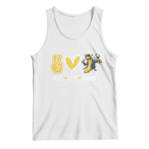 Funny Peace Love Banana Tank Top Cute Banana Peace Sign Heart TS11 White Print Your Wear