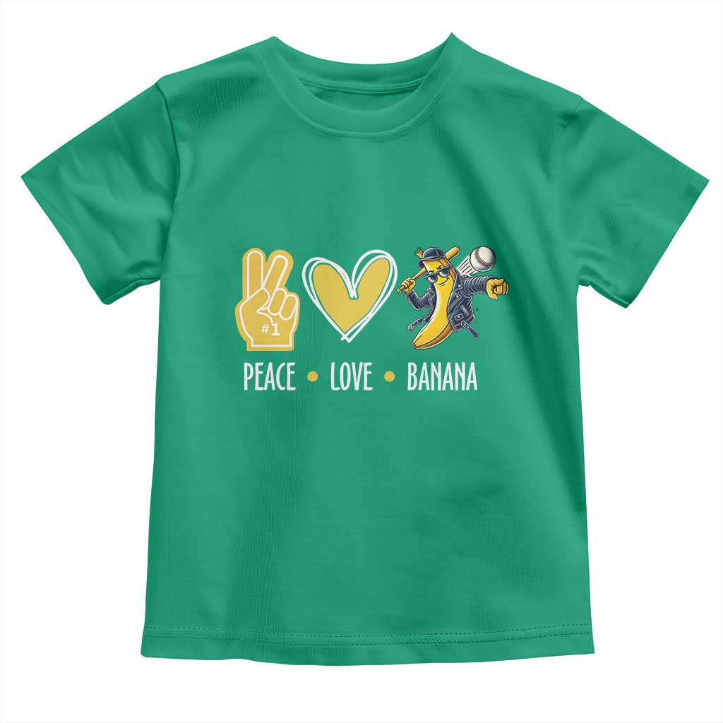Funny Peace Love Banana Toddler T Shirt Cute Banana Peace Sign Heart TS11 Irish Green Print Your Wear
