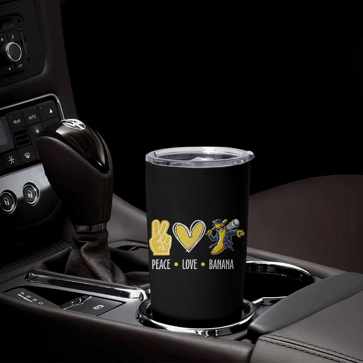 Funny Peace Love Banana Tumbler Cup Cute Banana Peace Sign Heart TS11 Print Your Wear