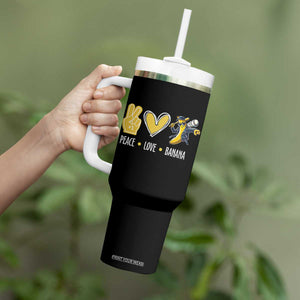 Funny Peace Love Banana Tumbler With Handle Cute Banana Peace Sign Heart TS11 Print Your Wear