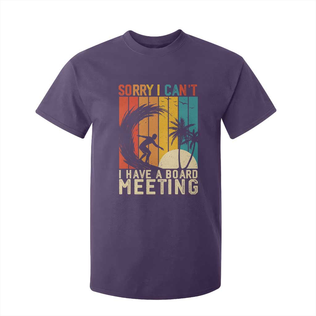 Funny Surfing Lover T Shirt For Kid Sorry I Cant I Have A Board Meeting Surfer TS11 Purple Print Your Wear
