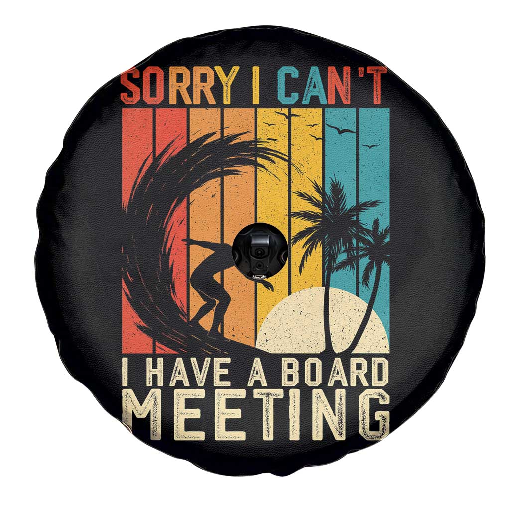 Funny Surfing Lover Spare Tire Cover Sorry I Cant I Have A Board Meeting Surfer TS11 Print Your Wear