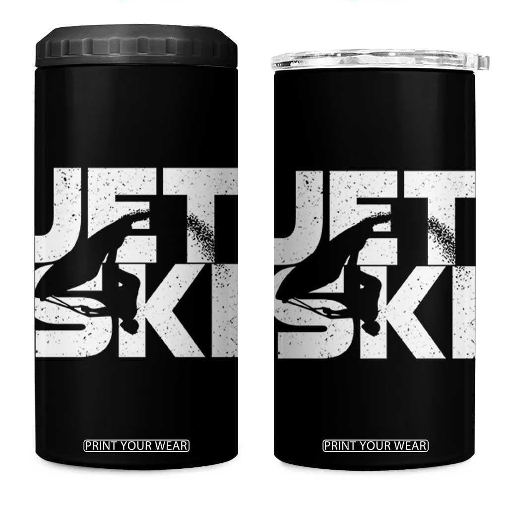 Jet Ski Rider 4 in 1 Can Cooler Tumbler Water Sports Watercraft Skiing Jetski TS11 One Size: 16 oz Black Print Your Wear