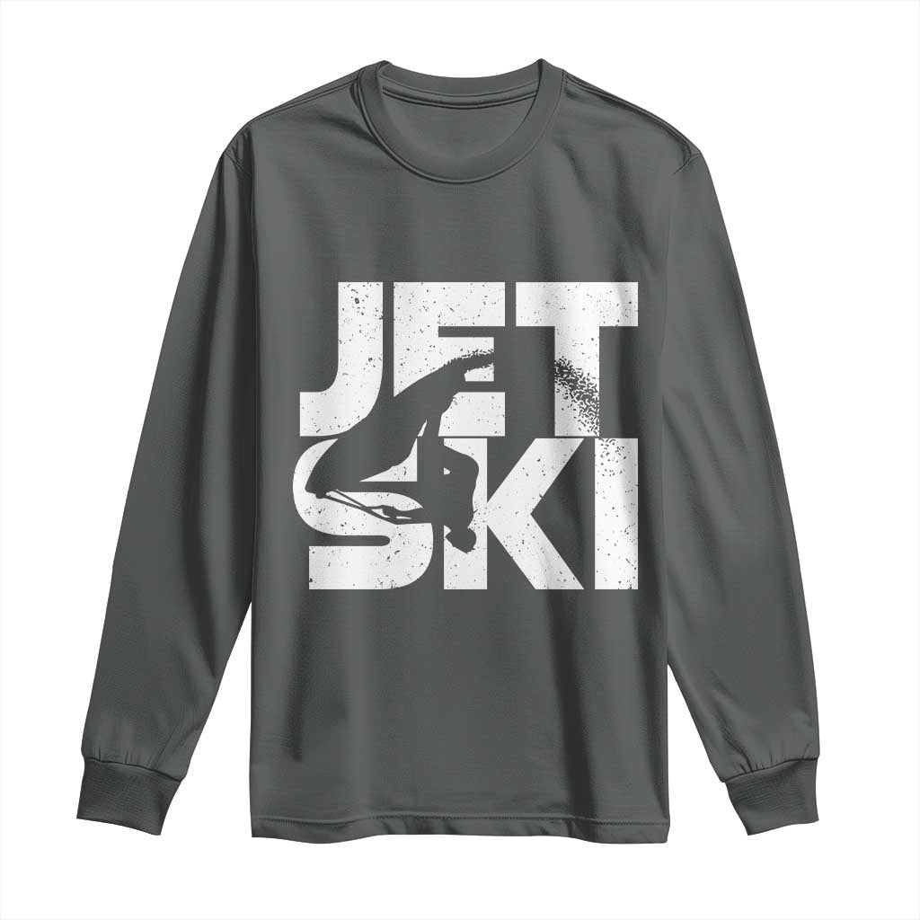 Jet Ski Rider Long Sleeve Shirt Water Sports Watercraft Skiing Jetski TS11 Dark Heather Print Your Wear