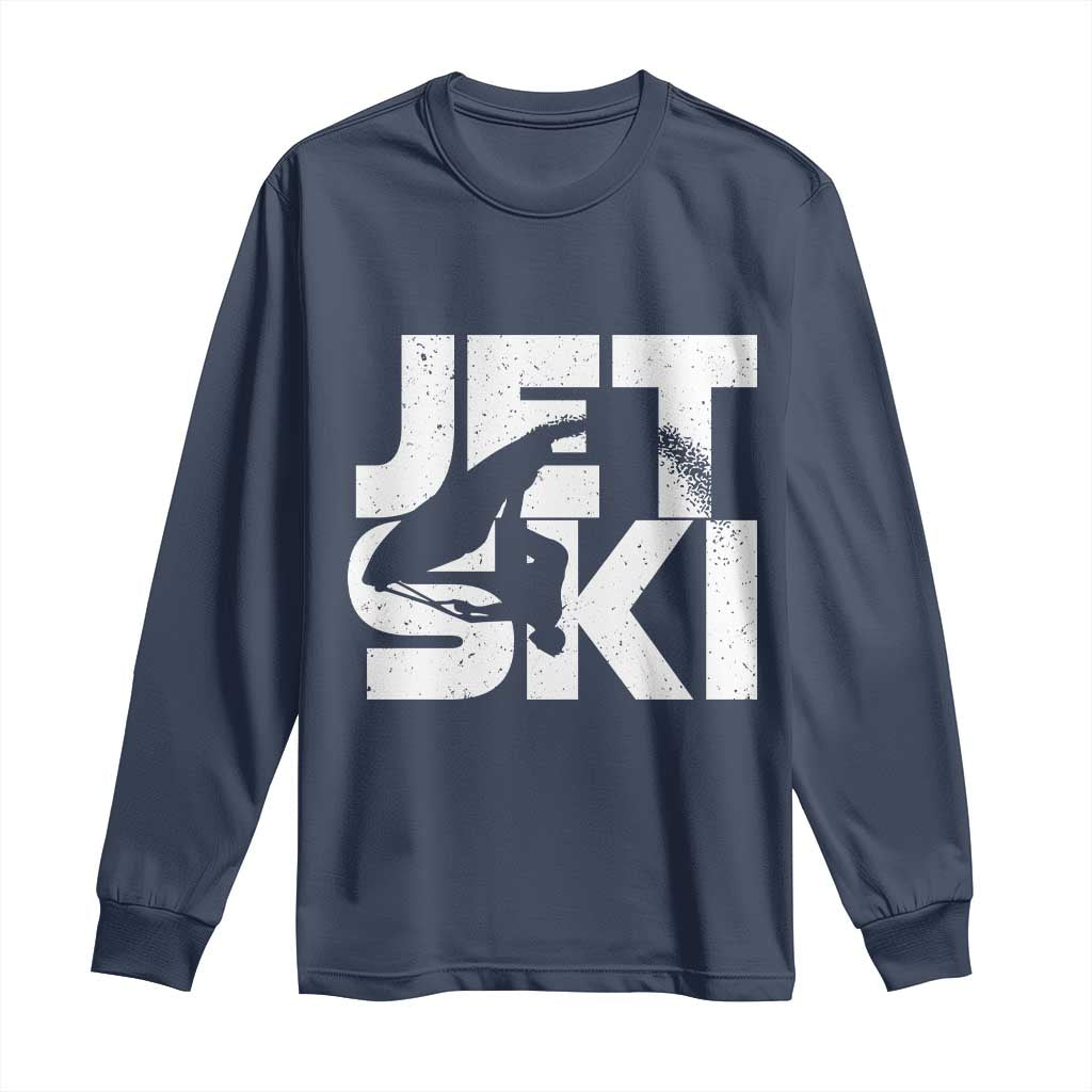 Jet Ski Rider Long Sleeve Shirt Water Sports Watercraft Skiing Jetski TS11 Navy Print Your Wear