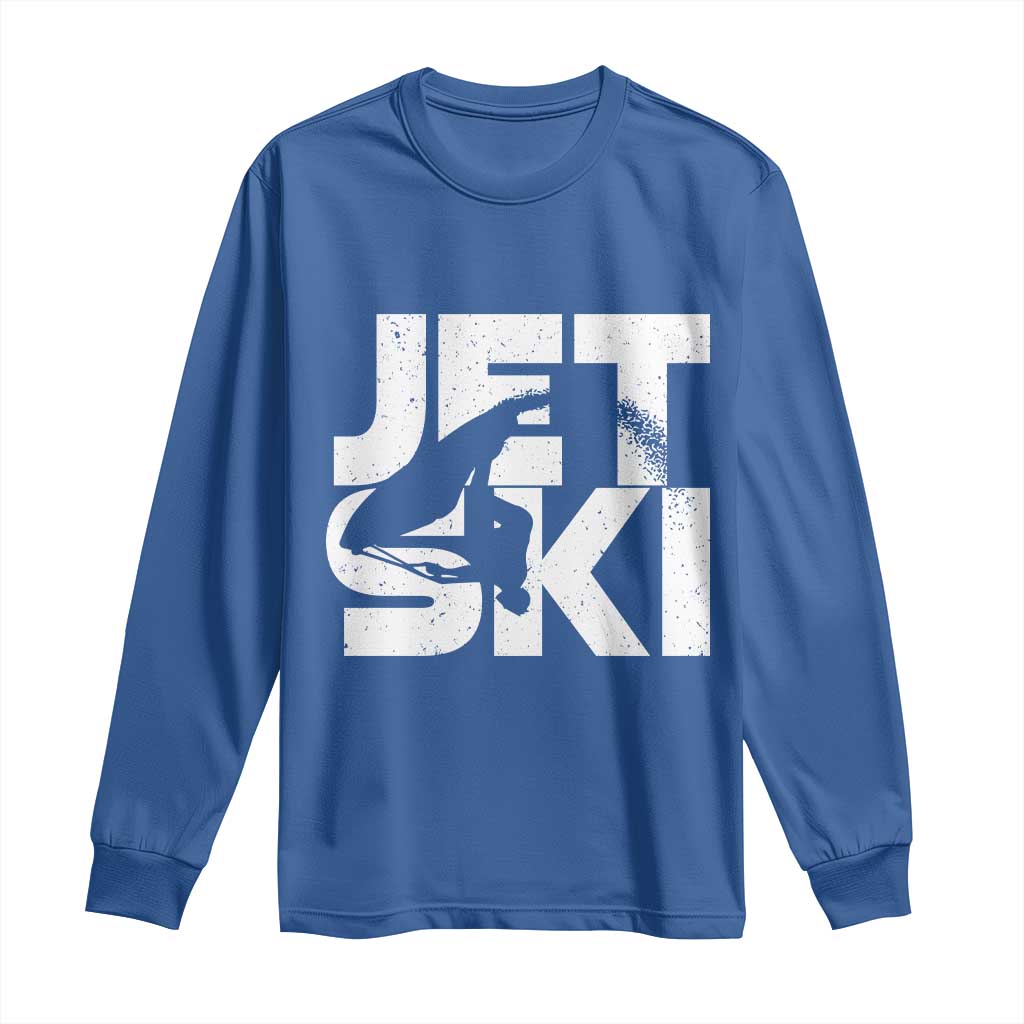 Jet Ski Rider Long Sleeve Shirt Water Sports Watercraft Skiing Jetski TS11 Royal Blue Print Your Wear