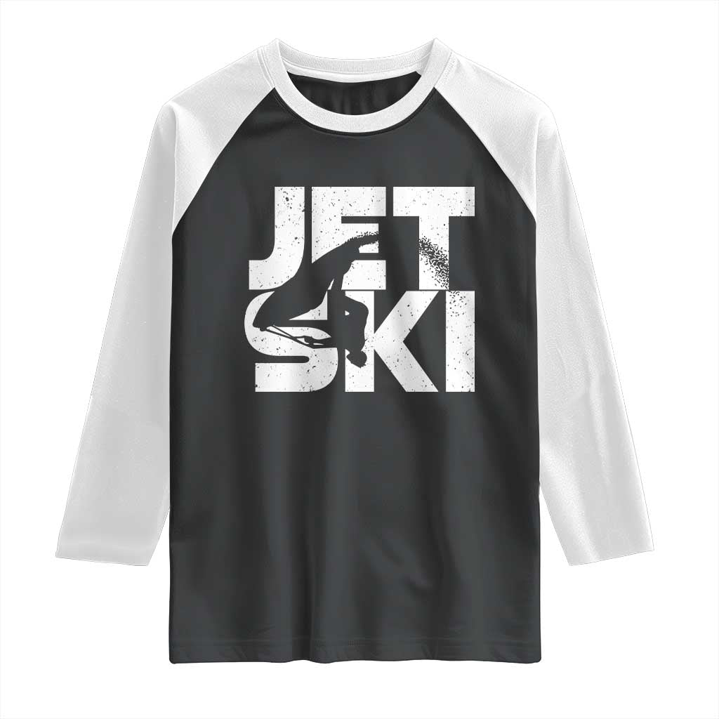 Jet Ski Rider Raglan Shirt Water Sports Watercraft Skiing Jetski TS11 Black White Print Your Wear