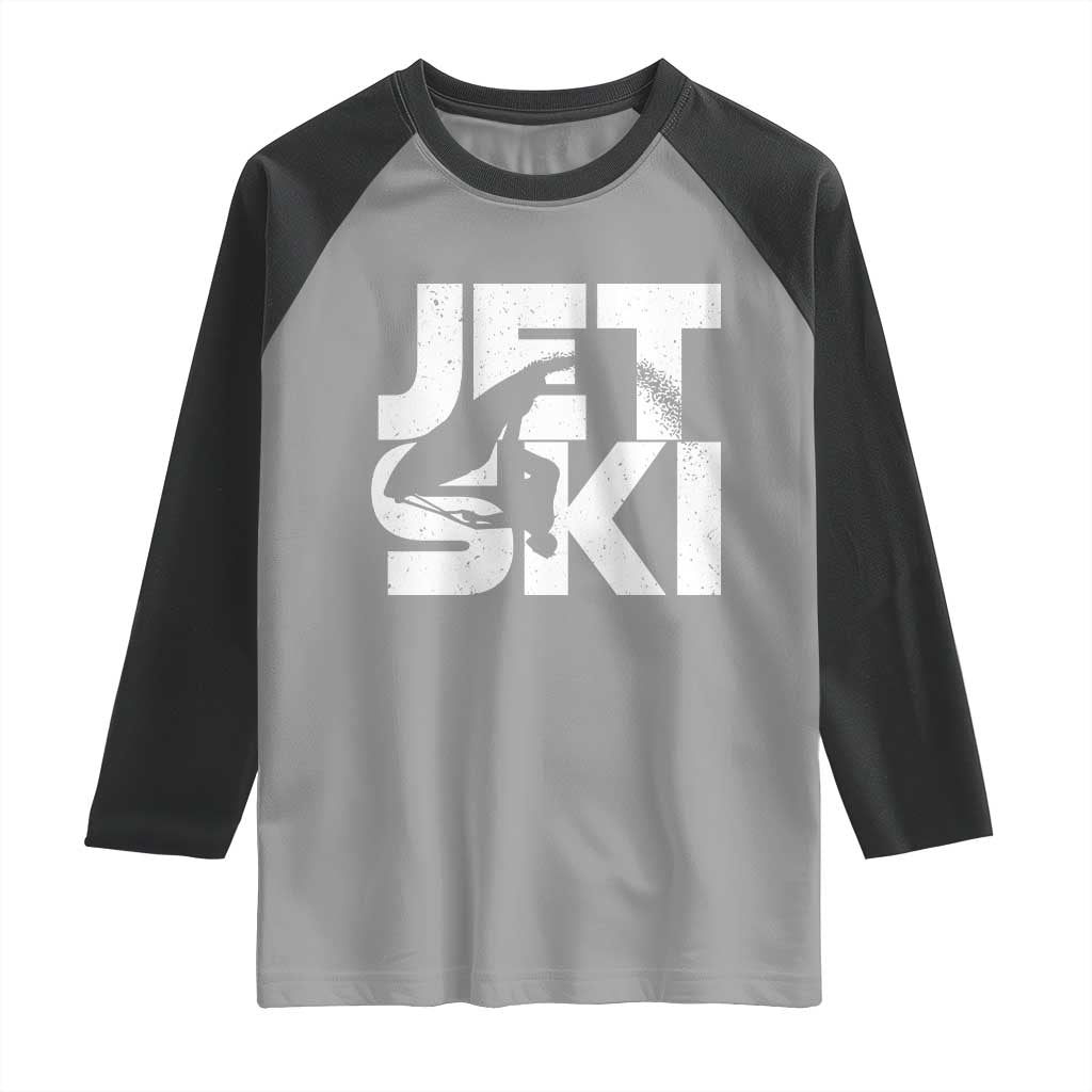 Jet Ski Rider Raglan Shirt Water Sports Watercraft Skiing Jetski TS11 Sport Gray Black Print Your Wear