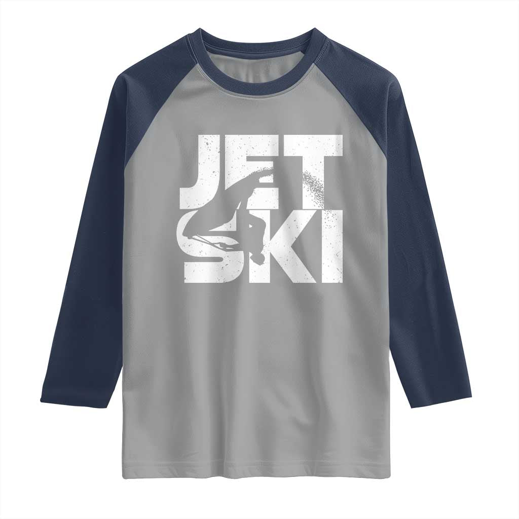 Jet Ski Rider Raglan Shirt Water Sports Watercraft Skiing Jetski TS11 Sport Gray Navy Print Your Wear