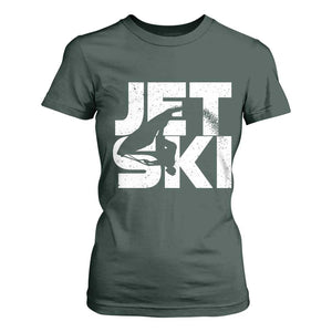 Jet Ski Rider T Shirt For Women Water Sports Watercraft Skiing Jetski TS11 Dark Forest Green Print Your Wear