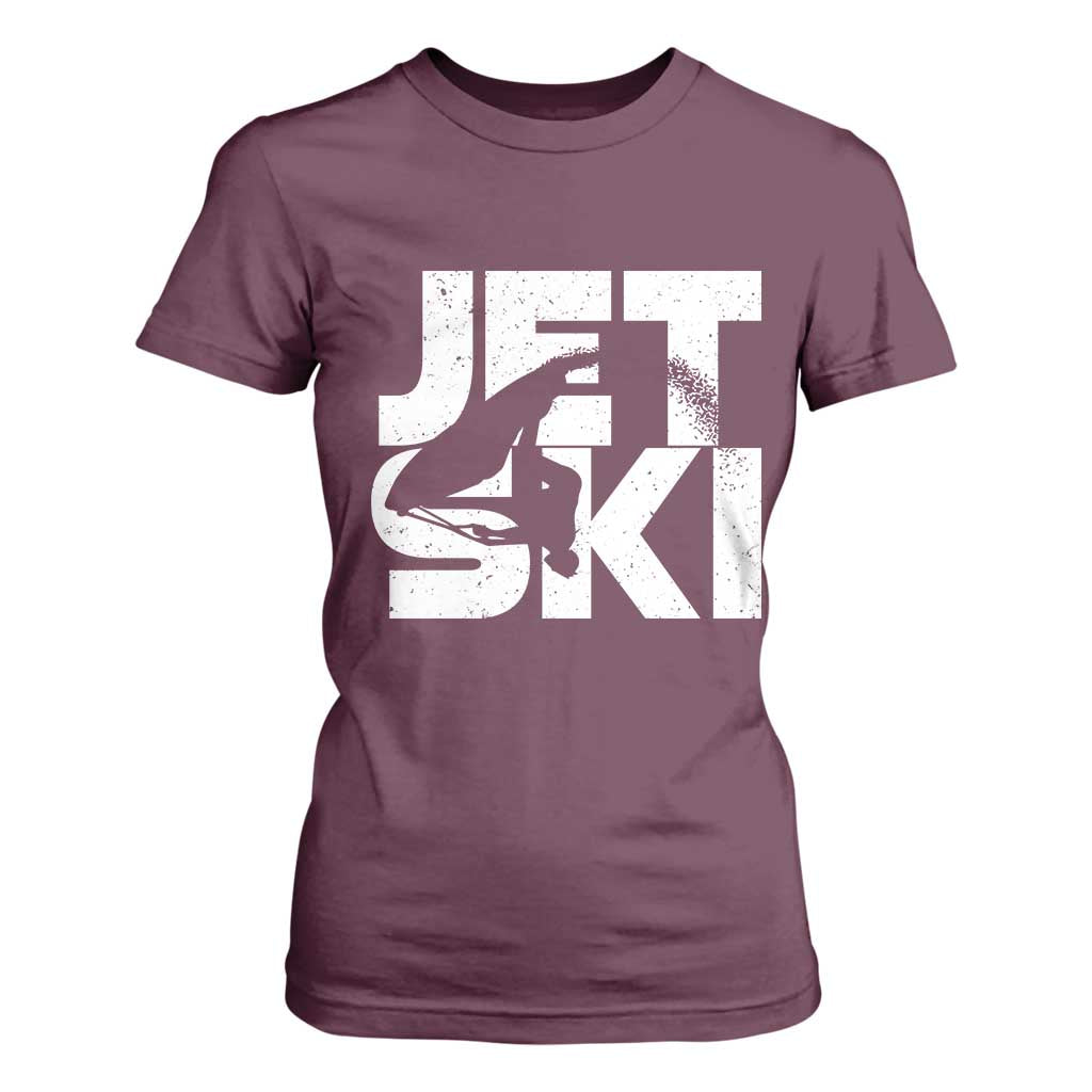 Jet Ski Rider T Shirt For Women Water Sports Watercraft Skiing Jetski TS11 Maroon Print Your Wear