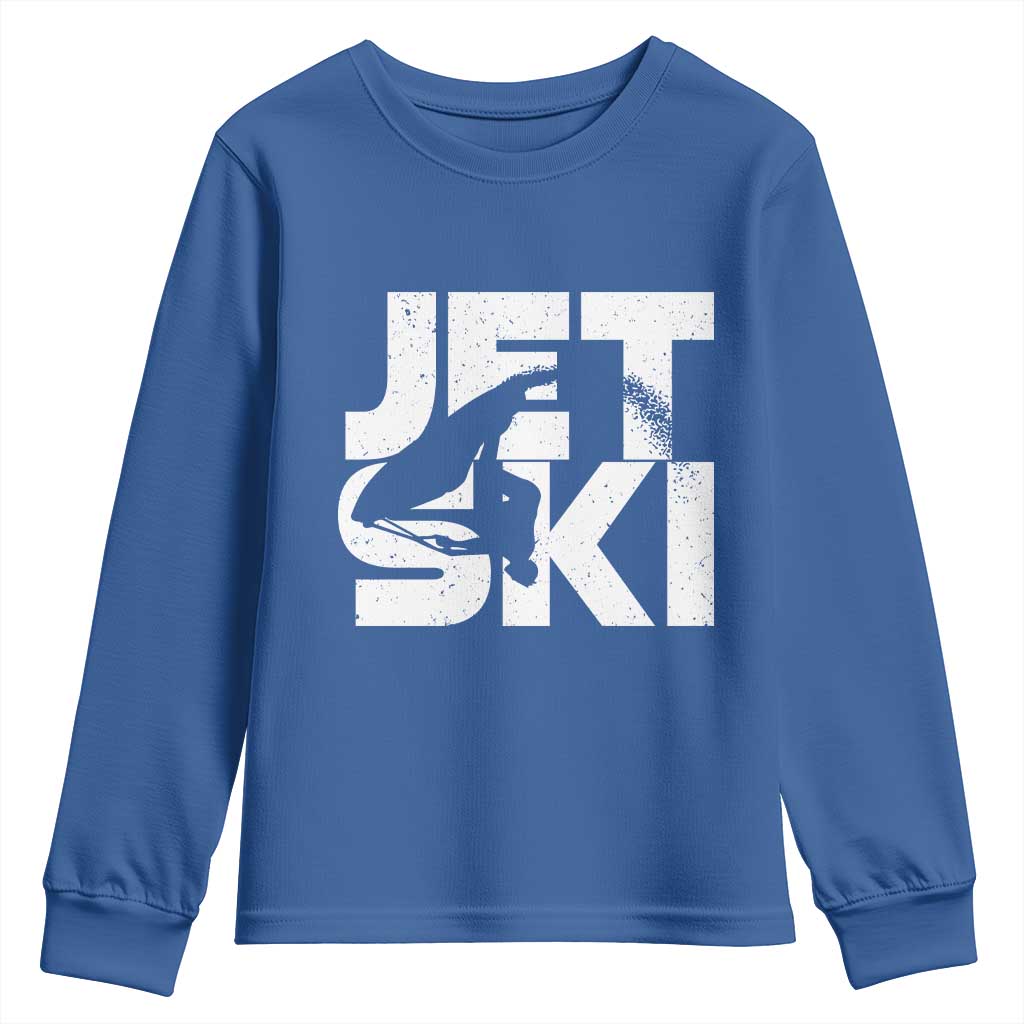 Jet Ski Rider Youth Sweatshirt Water Sports Watercraft Skiing Jetski TS11 Royal Blue Print Your Wear