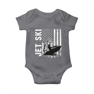 Jet Ski Lover Baby Onesie Vintage Ski Rider American Flag Water Sport TS11 Charcoal Print Your Wear