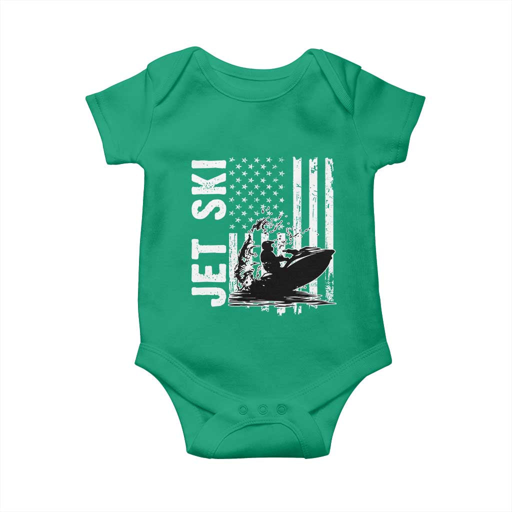 Jet Ski Lover Baby Onesie Vintage Ski Rider American Flag Water Sport TS11 Irish Green Print Your Wear