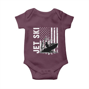 Jet Ski Lover Baby Onesie Vintage Ski Rider American Flag Water Sport TS11 Maroon Print Your Wear