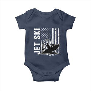 Jet Ski Lover Baby Onesie Vintage Ski Rider American Flag Water Sport TS11 Navy Print Your Wear