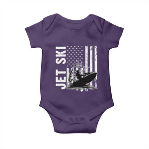 Jet Ski Lover Baby Onesie Vintage Ski Rider American Flag Water Sport TS11 Purple Print Your Wear