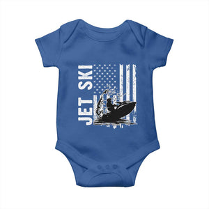 Jet Ski Lover Baby Onesie Vintage Ski Rider American Flag Water Sport TS11 Royal Blue Print Your Wear