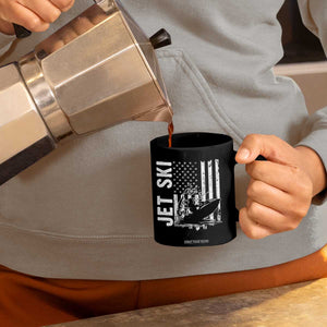 Jet Ski Lover Coffee Mug Vintage Ski Rider American Flag Water Sport TS11 Print Your Wear
