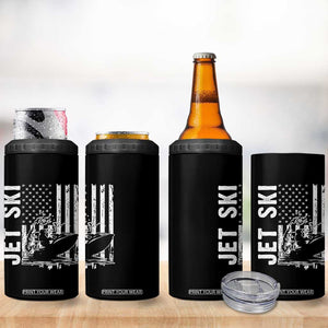 Jet Ski Lover 4 in 1 Can Cooler Tumbler Vintage Ski Rider American Flag Water Sport TS11 Print Your Wear