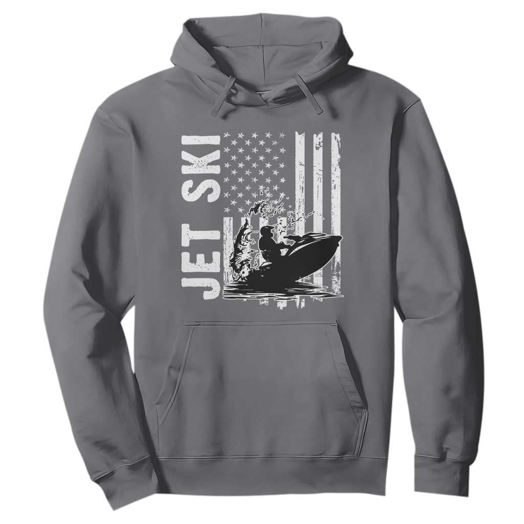 Jet Ski Lover Hoodie Vintage Ski Rider American Flag Water Sport TS11 Charcoal Print Your Wear