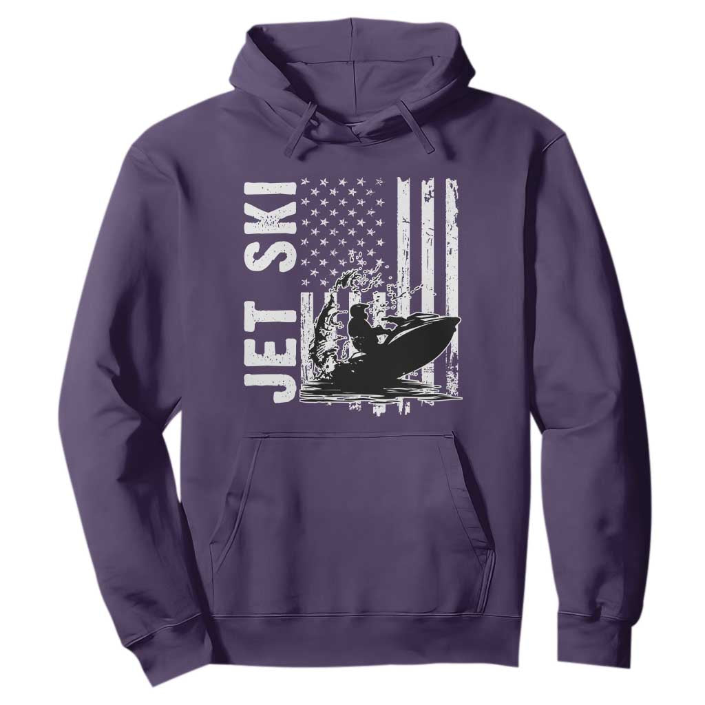 Jet Ski Lover Hoodie Vintage Ski Rider American Flag Water Sport TS11 Purple Print Your Wear