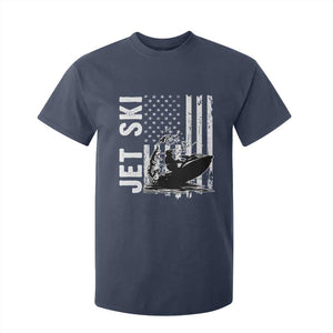 Jet Ski Lover T Shirt For Kid Vintage Ski Rider American Flag Water Sport TS11 Navy Print Your Wear