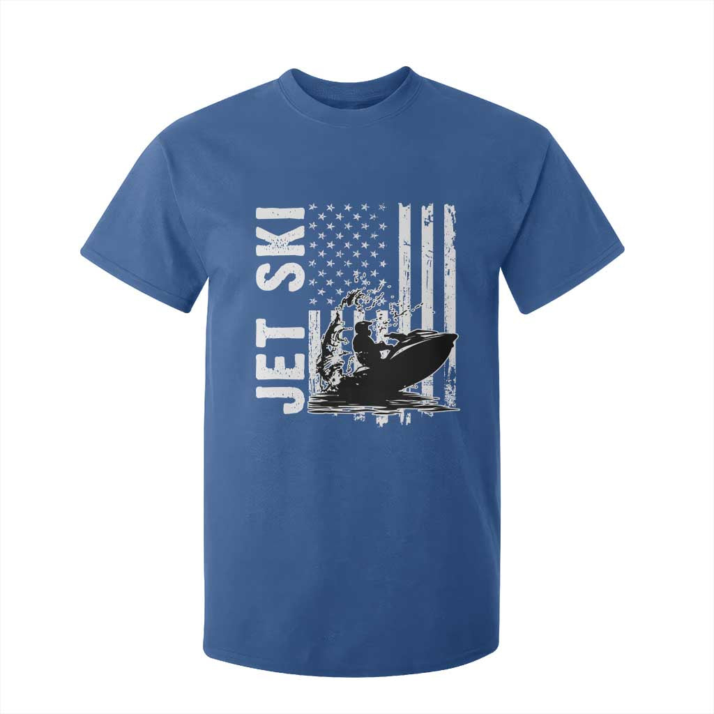 Jet Ski Lover T Shirt For Kid Vintage Ski Rider American Flag Water Sport TS11 Royal Blue Print Your Wear
