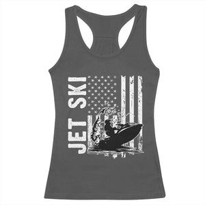 Jet Ski Lover Racerback Tank Top Vintage Ski Rider American Flag Water Sport TS11 Dark Heather Print Your Wear