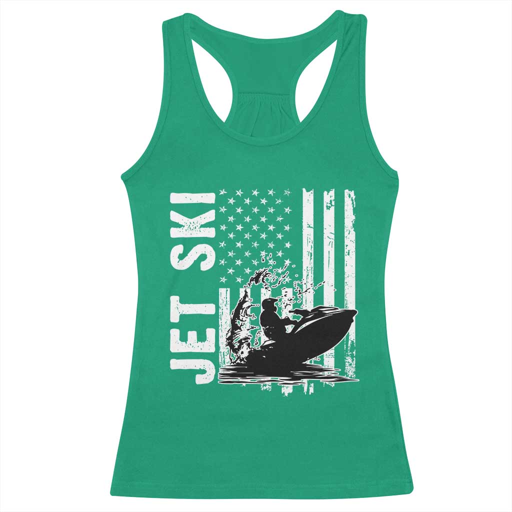 Jet Ski Lover Racerback Tank Top Vintage Ski Rider American Flag Water Sport TS11 Irish Green Print Your Wear