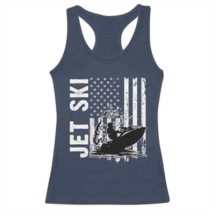 Jet Ski Lover Racerback Tank Top Vintage Ski Rider American Flag Water Sport TS11 Navy Print Your Wear