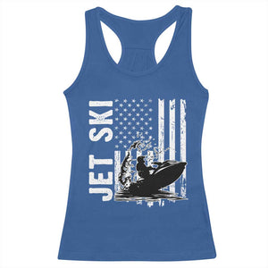 Jet Ski Lover Racerback Tank Top Vintage Ski Rider American Flag Water Sport TS11 Royal Blue Print Your Wear