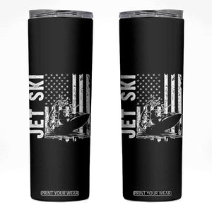 Jet Ski Lover Skinny Tumbler Vintage Ski Rider American Flag Water Sport TS11 Black Print Your Wear