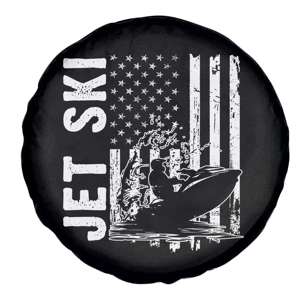 Jet Ski Lover Spare Tire Cover Vintage Ski Rider American Flag Water Sport TS11 Print Your Wear