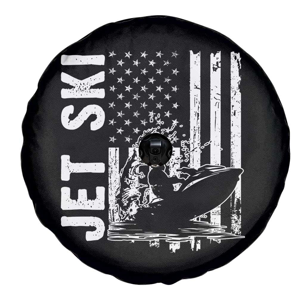 Jet Ski Lover Spare Tire Cover Vintage Ski Rider American Flag Water Sport TS11 Print Your Wear