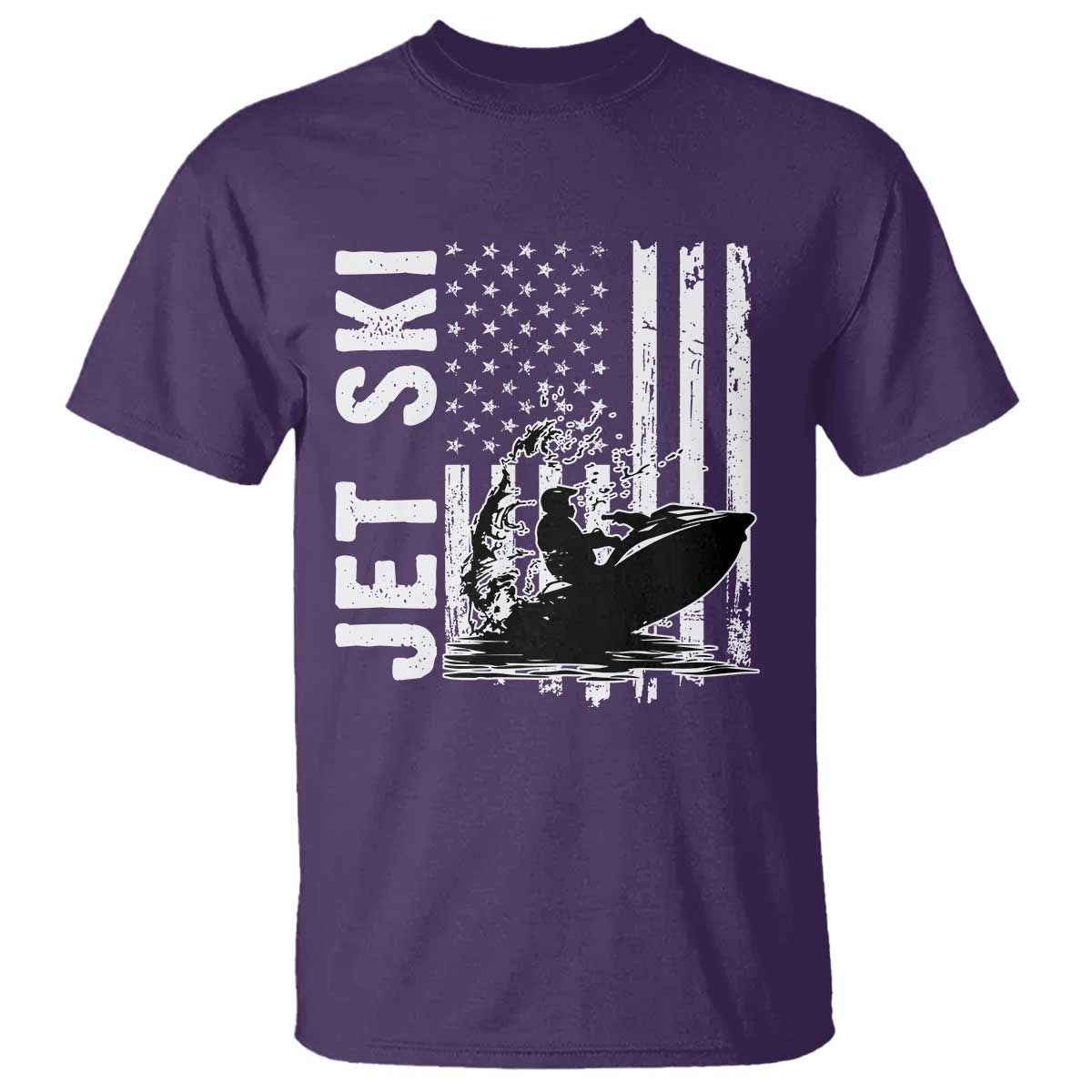 Jet Ski Lover T Shirt Vintage Ski Rider American Flag Water Sport TS11 Purple Print Your Wear