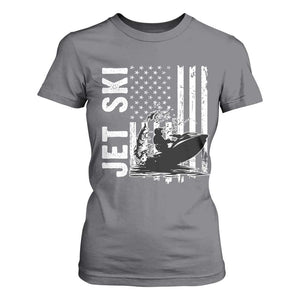 Jet Ski Lover T Shirt For Women Vintage Ski Rider American Flag Water Sport TS11 Charcoal Print Your Wear