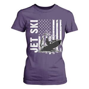 Jet Ski Lover T Shirt For Women Vintage Ski Rider American Flag Water Sport TS11 Purple Print Your Wear