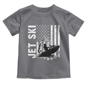 Jet Ski Lover Toddler T Shirt Vintage Ski Rider American Flag Water Sport TS11 Charcoal Print Your Wear