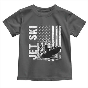 Jet Ski Lover Toddler T Shirt Vintage Ski Rider American Flag Water Sport TS11 Dark Heather Print Your Wear