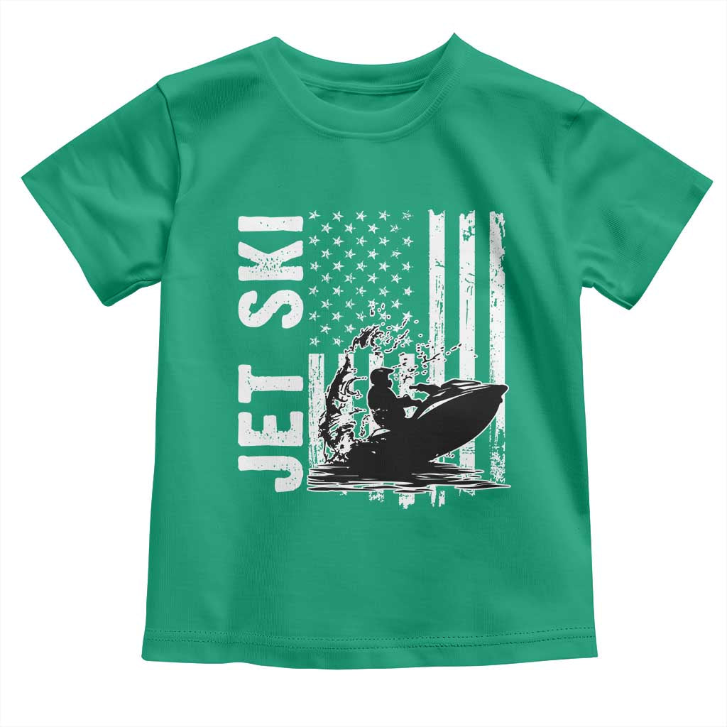 Jet Ski Lover Toddler T Shirt Vintage Ski Rider American Flag Water Sport TS11 Irish Green Print Your Wear