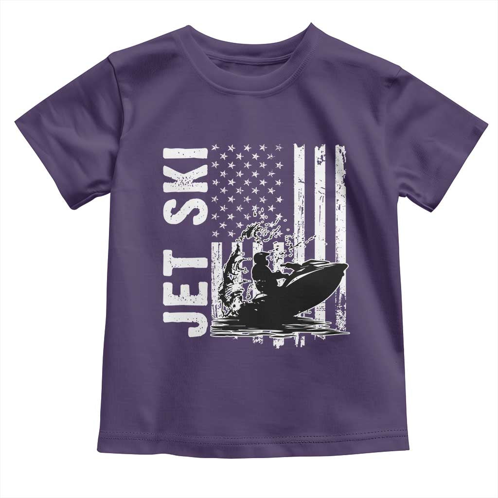 Jet Ski Lover Toddler T Shirt Vintage Ski Rider American Flag Water Sport TS11 Purple Print Your Wear