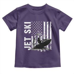 Jet Ski Lover Toddler T Shirt Vintage Ski Rider American Flag Water Sport TS11 Purple Print Your Wear
