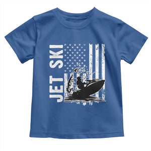 Jet Ski Lover Toddler T Shirt Vintage Ski Rider American Flag Water Sport TS11 Royal Blue Print Your Wear
