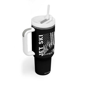 Jet Ski Lover Tumbler With Handle Vintage Ski Rider American Flag Water Sport TS11 Print Your Wear