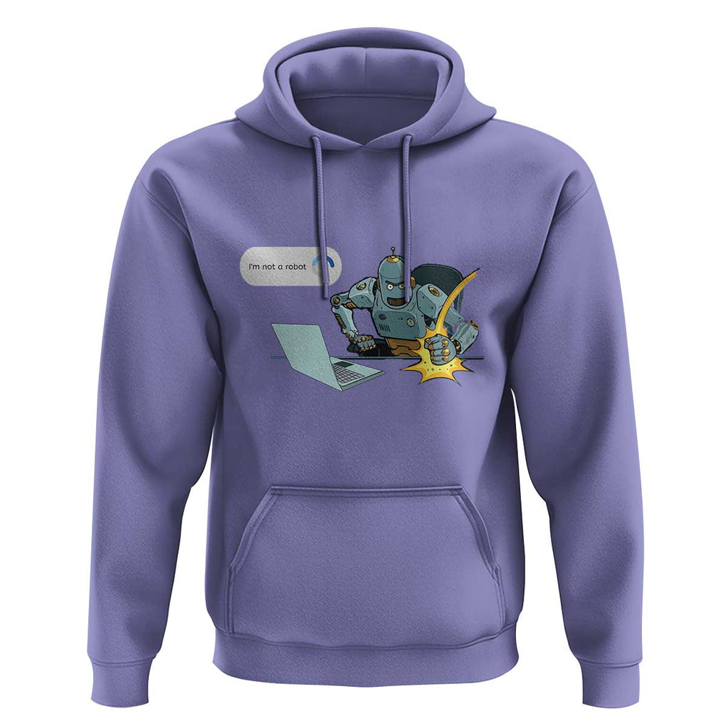 Funny I Am Not A Robot Hoodie Captcha Bot Login Programmer Computer TS11 Violet Print Your Wear