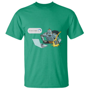 Funny I Am Not A Robot T Shirt Captcha Bot Login Programmer Computer TS11 Irish Green Print Your Wear