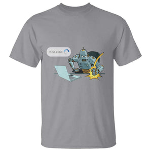 Funny I Am Not A Robot T Shirt Captcha Bot Login Programmer Computer TS11 Sport Gray Print Your Wear